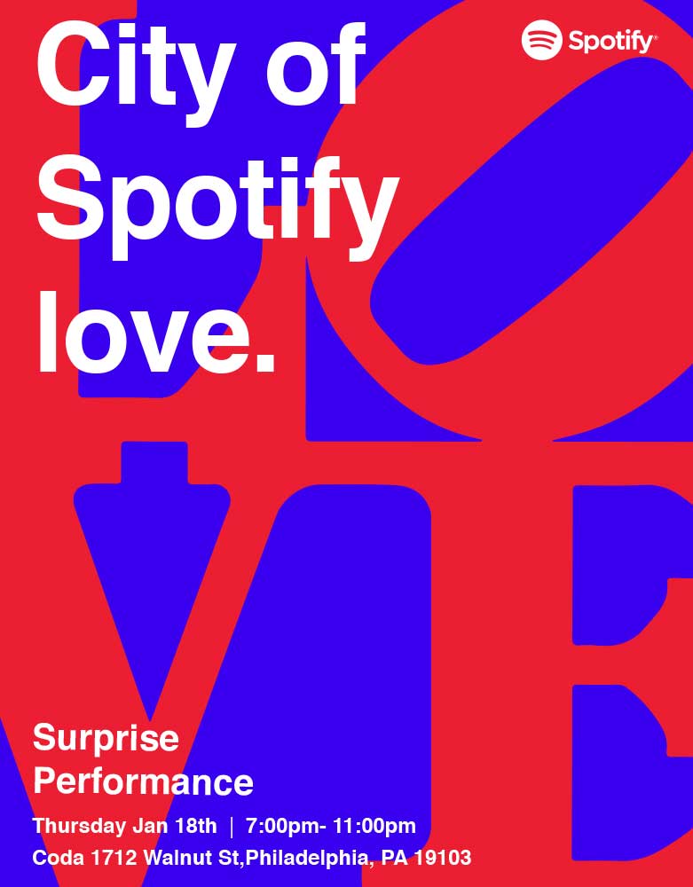 City Of Spotify Love Event Invitation Design Concept